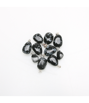 Obsidiaan Sneeuwvlok hanger zilver 925 (10 pcs)