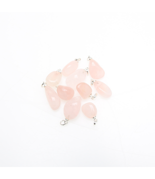 Rozenkwarts hanger zilver 925 (10 pcs)