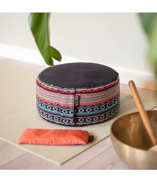 Deva Yoga Meditatiekussen bio katoen - Boho Black