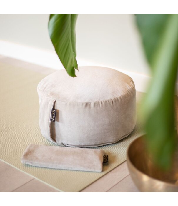 Deva Yoga Meditatiekussen velvet - Warm Grey