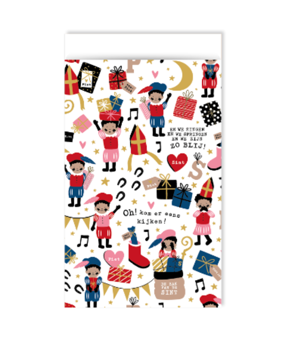 Kadozakje 12x19cm Pieten Party 250st - SINT