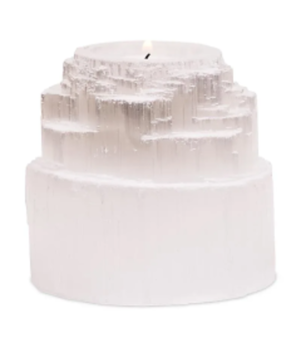 Sfeerlicht seleniet theelicht waterval 8cm