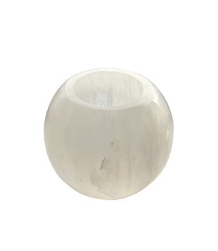 Sfeerlicht seleniet theelicht bol 8cm