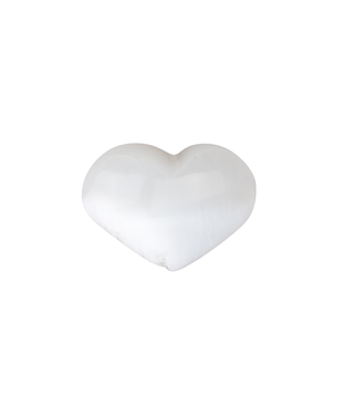 Seleniet hart knuffelsteen wit 6-7cm