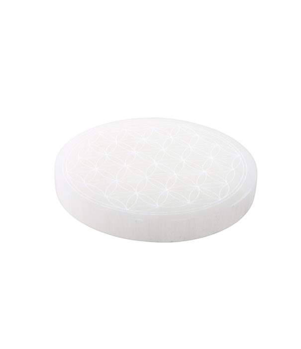 Seleniet oplaad schijf flower of life 12cm