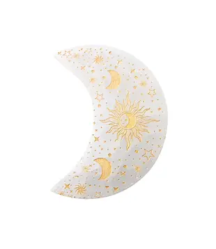 Seleniet schijf maan goud 10cm