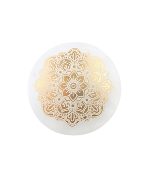 Seleniet oplaad schijf mandala goud 8cm