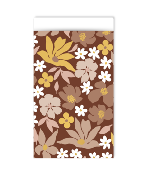 Cadeauzakjes Mokka flowers 12x19cm