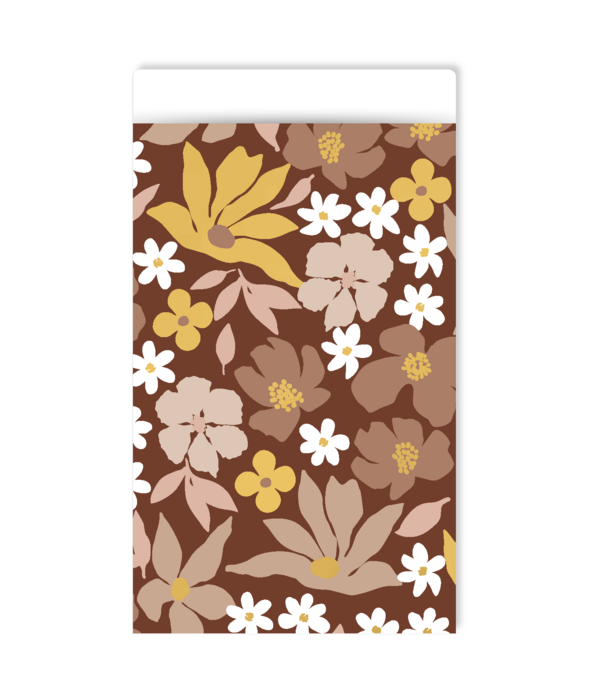 Kadozakje Mokka flowers 12x19cm