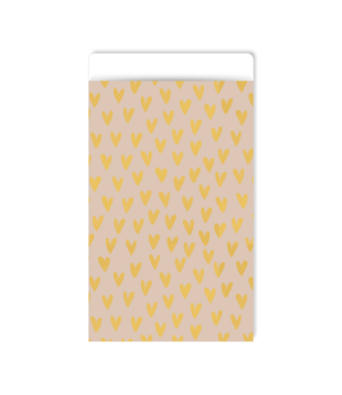 Cadeauzakje Lots of love gold 7x13cm