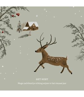 Vierkante Eco kerstkaart CH26003 (20 stuks)