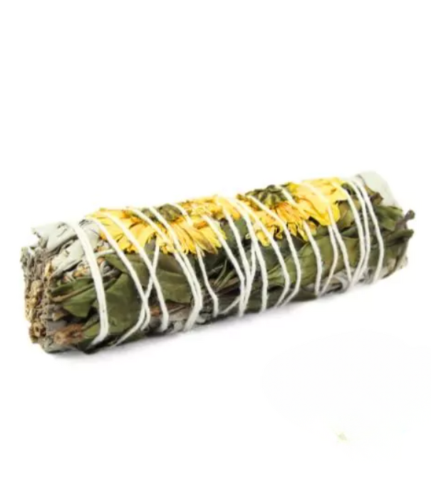 Witte salie smudge stick zonnebloem  (5 stuks)