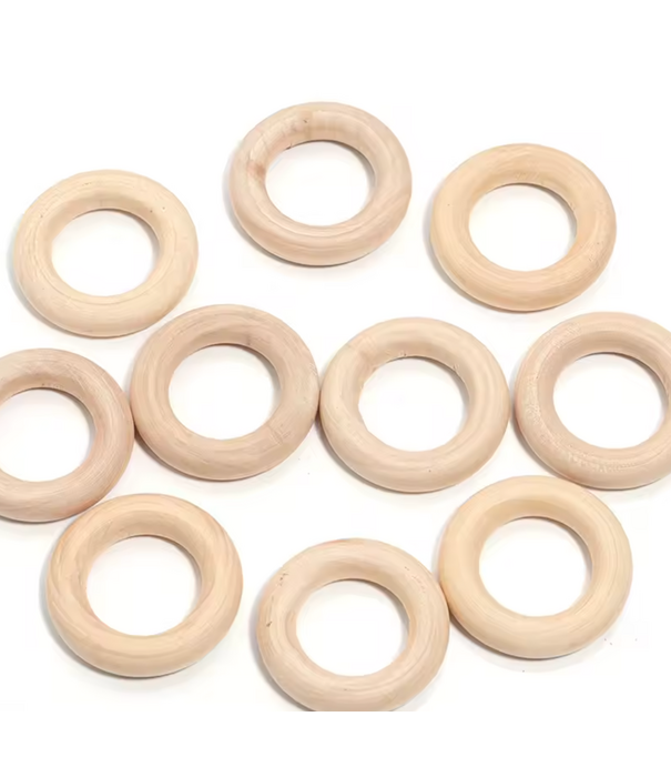 Houten ring 30mm - 20 stuks