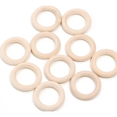 Houten ring 40mm - 20 stuks