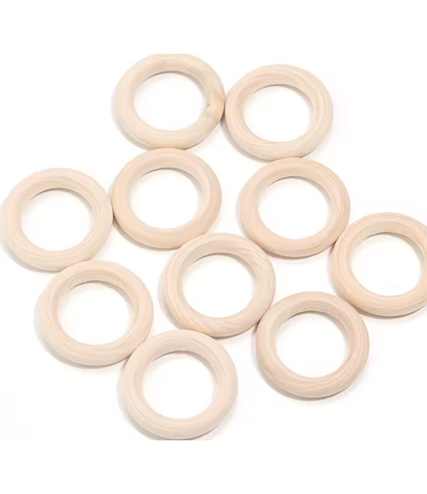 Houten ring 40mm - 20 stuks