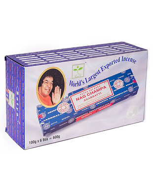 Satya Sai Baba Nag Champa Agarbatti (100 g) doos  6 pakjes