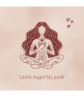 Vierkante Eco kaart 'Liefde begint bij jezelf' (10 stuks)