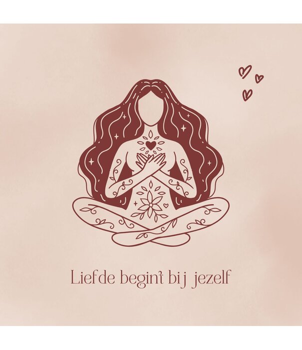 Vierkante Eco kaart 'Liefde begint bij jezelf' (10 stuks)