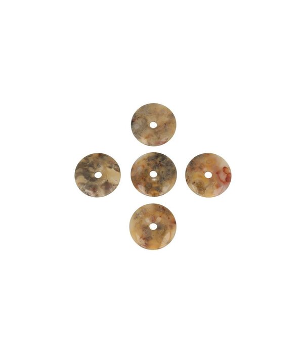 Crazy Lace Agaat Donut  Hanger  3cm (5 stuks)