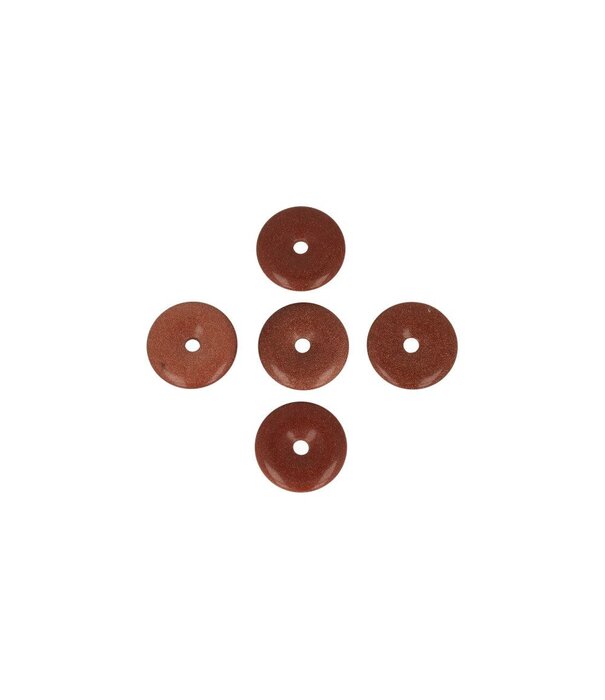 Goudsteen rood Donut  Hanger  3cm (5 stuks)