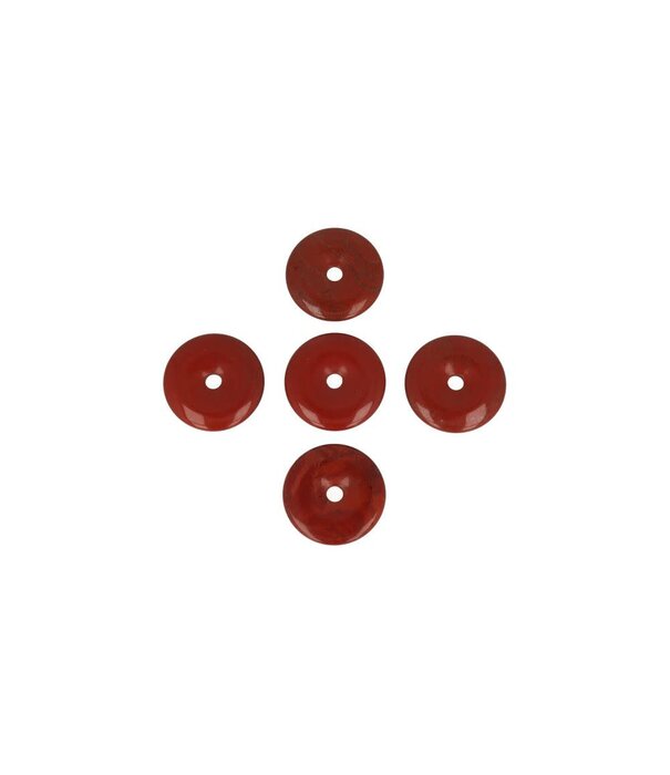 Rode Jaspis Donut  Hanger  3cm (5 stuks)