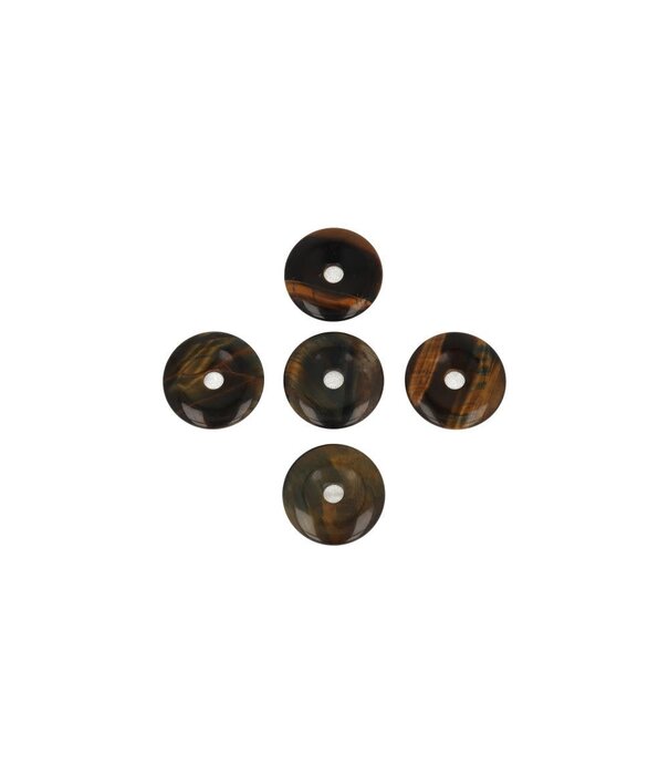 Tijgeroog Donut  Hanger  3cm (5 stuks)