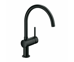Grohe Minta keukenmengkraan met hoge draaibare C-uitloop zwart
