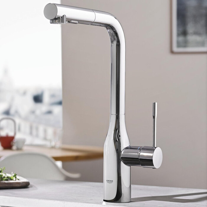 Grohe Essence New keukenmengkraan met uittrekbare handdouche chroom