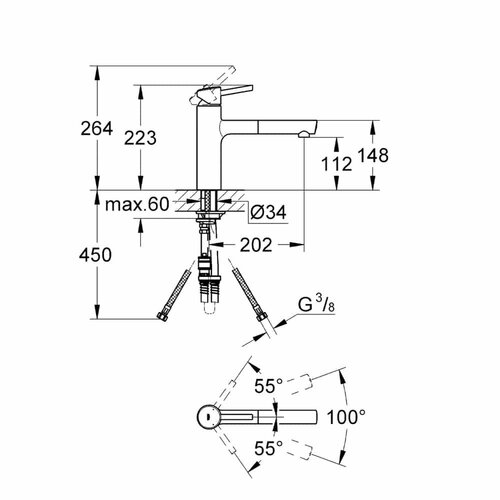 Grohe Concetto keukenmengkraan met uittrekbare uitloop chroom