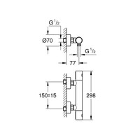 Grohe Grohtherm 1000 Cosmopolitan M douchethermostaat supersteel