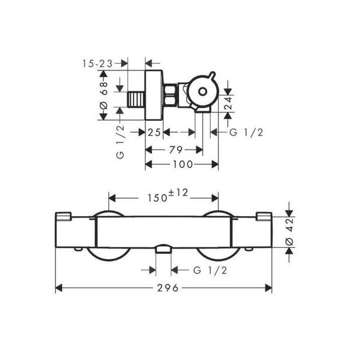 Hansgrohe MYfox  thermostatische douchemengkraan - chroom