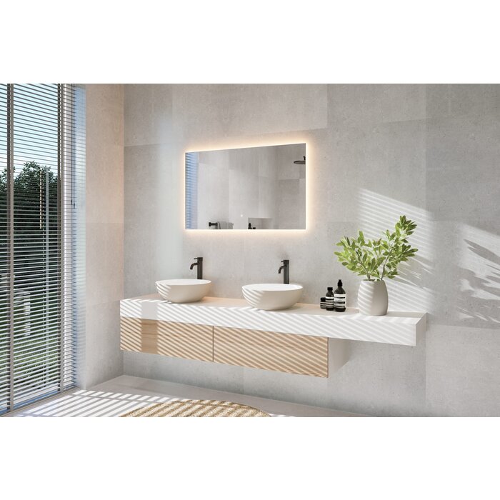 Badkamerspiegel Rechthoek 140 x 80 cm - Anti-Condens & LED Dimbaar