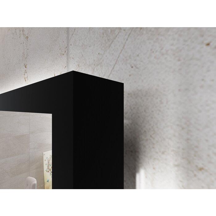 Badkamerspiegel Rechthoek Mat Zwart 100 x 60 cm - Anti-Condens & LED Dimbaar