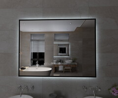 Badkamerspiegel Rechthoek Mat Zwart 120 x 60 cm - Anti-Condens & LED Dimbaar