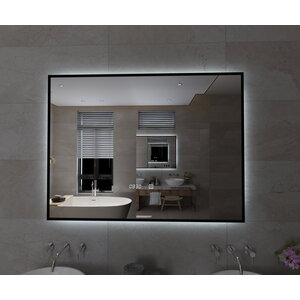 Badkamerspiegel Rechthoek Mat Zwart 120 x 60 cm - Anti-Condens & LED Dimbaar