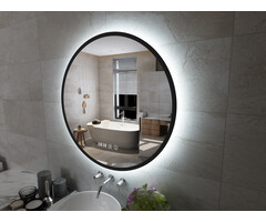 Badkamerspiegel Zwarte rand - ø 60 cm - Anti-Condens & LED Dimbaar