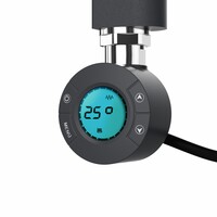 Elektrische Handdoekradiator - Mat Zwart - 1800×600 mm - 900 Watt - inclusief thermostaat