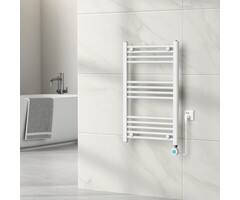 Elektrische Handdoekradiator - Mat wit - 800×500 mm - 300 Watt - inclusief thermostaat