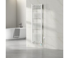 Elektrische Handdoekradiator - Mat Wit - 1800×600 mm - 900 Watt - inclusief thermostaat