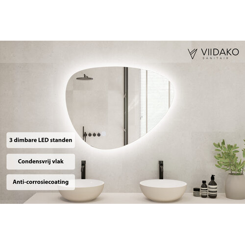 Badkamerspiegel - Organisch - 60x41 cm - Anti-Condens & LED Dimbaar