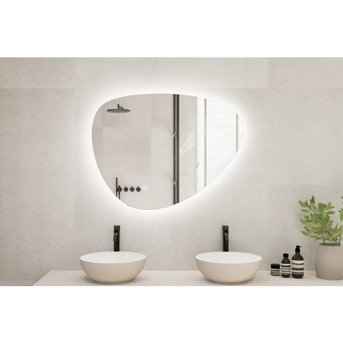 Badkamerspiegel - Organisch - 80x55 cm - Anti-Condens & LED Dimbaar