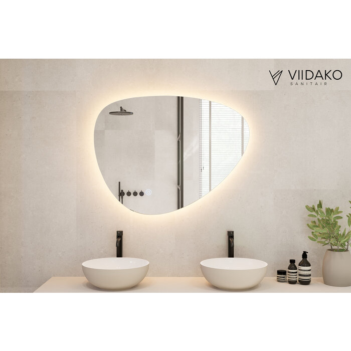 Badkamerspiegel - Organisch - 80x55 cm - Anti-Condens & LED Dimbaar