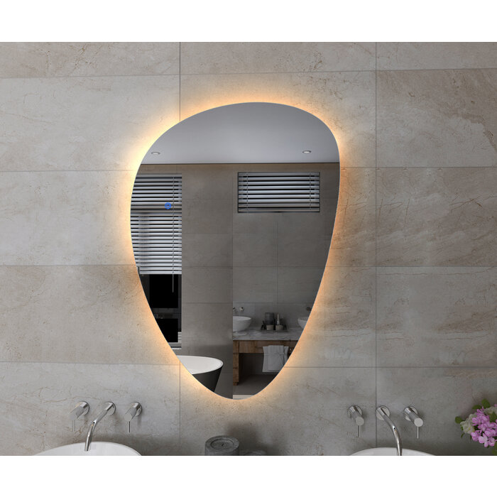 Badkamerspiegel - Organisch - 80x55 cm - Anti-Condens & LED Dimbaar