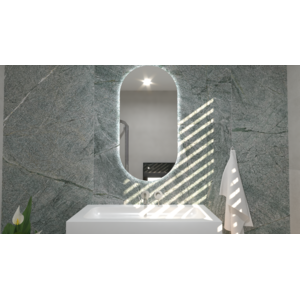 Badkamerspiegel -Ovaal -50x100 cm - Anti-Condens & LED Dimbaar