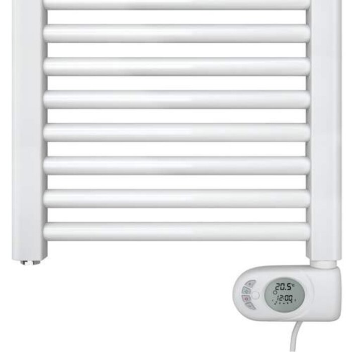 Elektrische Handdoekradiator Comfort- wit Ral 9016 - 906×500 mm - 500 Watt - met Musa thermostaat