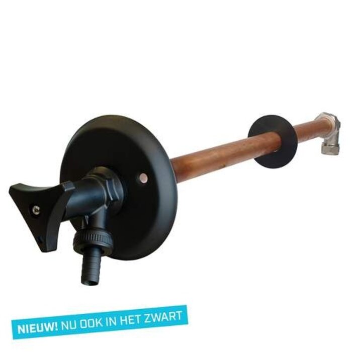 Vorstvrije buitenkraan mat zwart 15 x 3/4" - lengte 35 cm