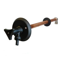 Vorstvrije buitenkraan mat zwart 15 x 3/4" - lengte 35 cm