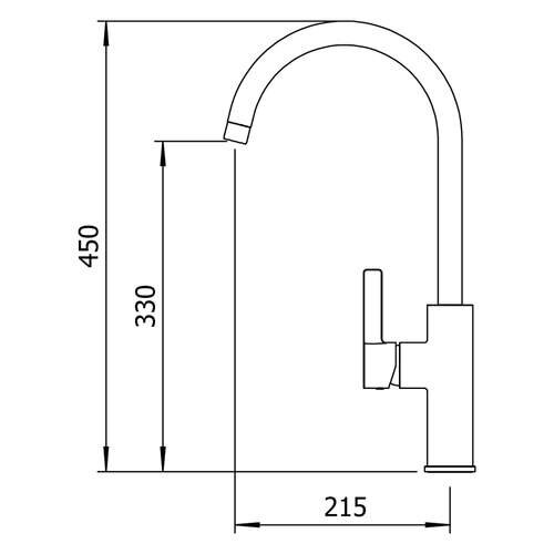 Alpina keukenmengkraan met hoge uitloop en koud start matzwart
