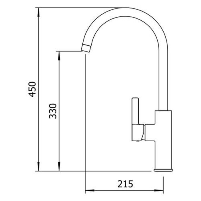 Alpina keukenmengkraan met hoge uitloop en koud start matzwart