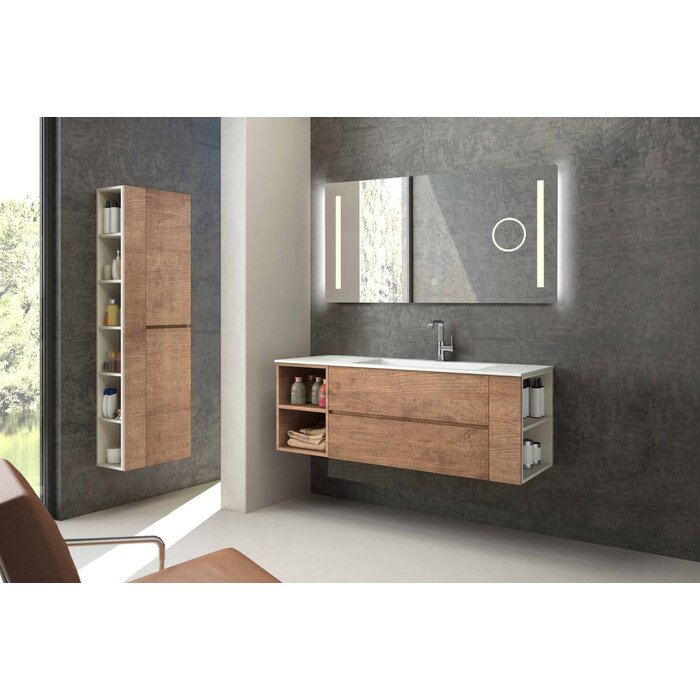 Badkamerspiegel met ingebouwde scheerspiegel-140x80cm